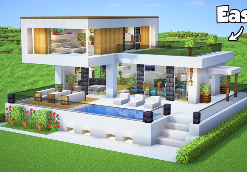 Minecraft: How to Build a Small Modern House with interior