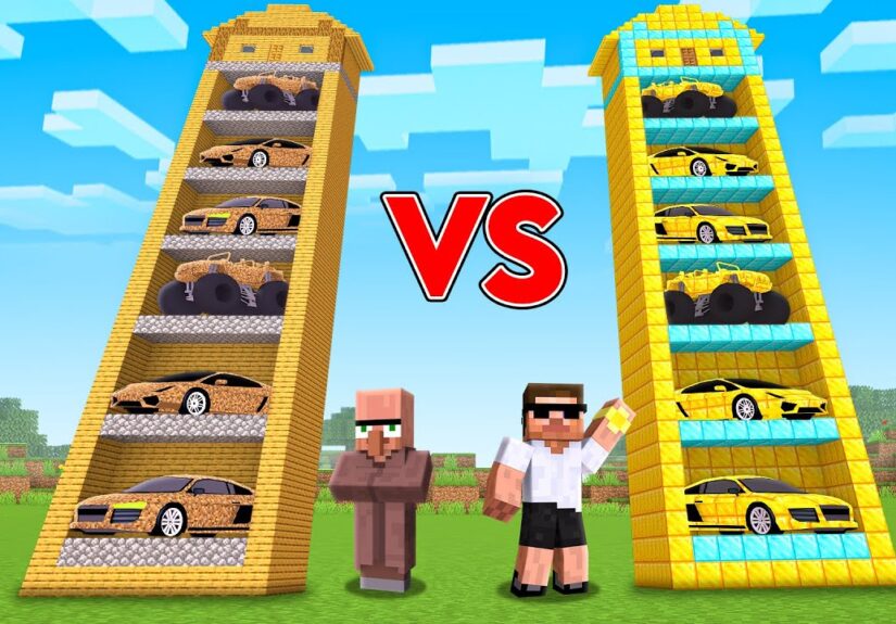 NOOB vs PRO CAR TOWER COMPETITION !!