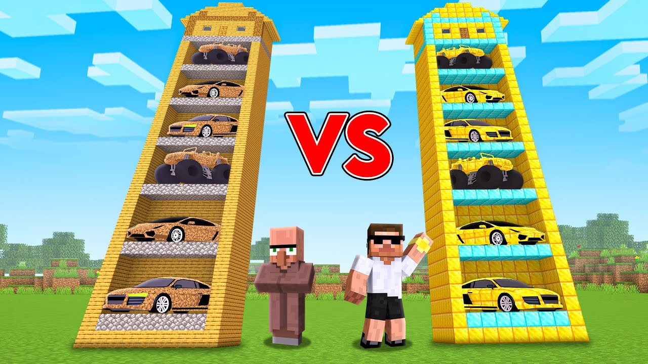 NOOB vs PRO CAR TOWER COMPETITION !!