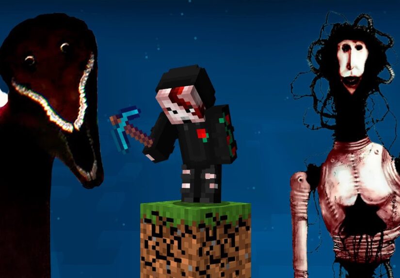 Sobreviví a OneBlock con MOD de TERROR en Minecraft