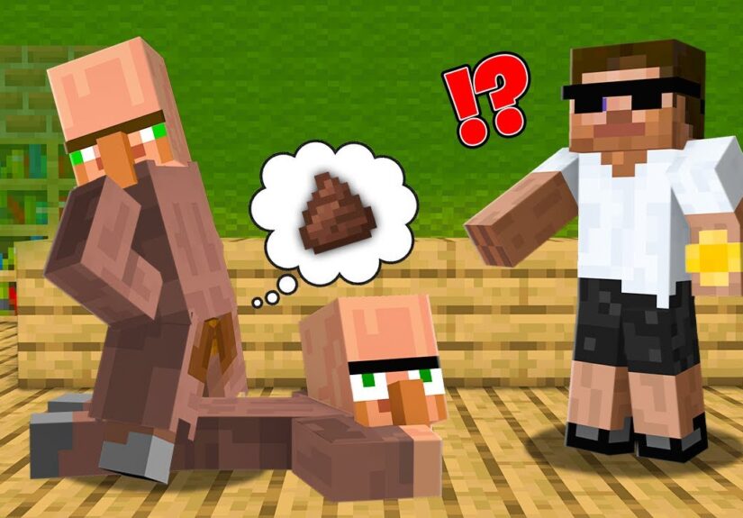 This Villager Pranked Doorbin with Poop in Minecraft..