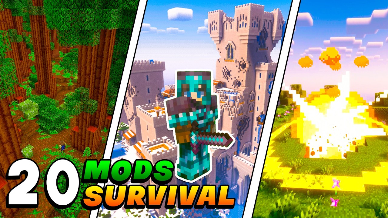 ✨ 20 MODS Para Empezar A JUGAR Un SURVIVAL [Minecraft