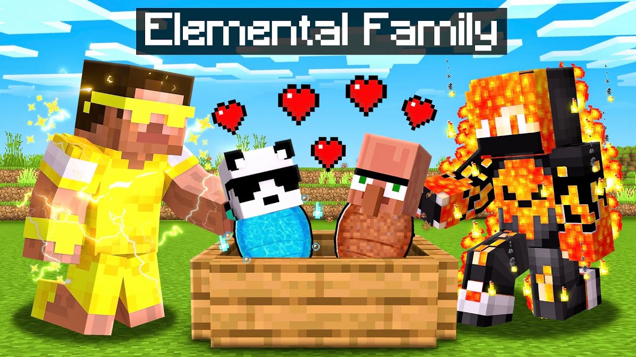I Got Adopted by ELEMENTAL FAMILY in Minecraft!