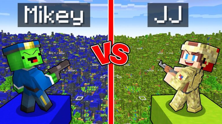Mikey POLICE vs JJ MILITARY Village Survival Battle in Minecraft