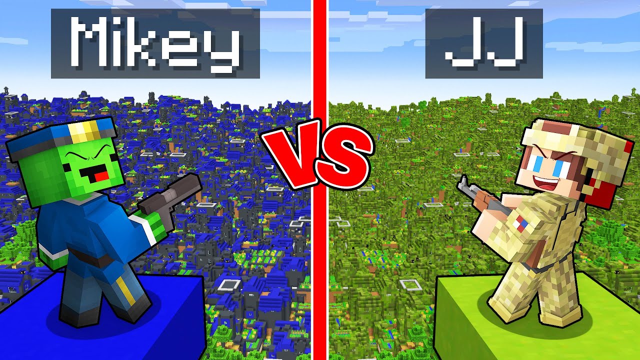 Mikey POLICE vs JJ MILITARY Village Survival Battle in Minecraft