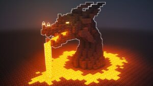 Minecraft | How to Build a Lava Dragon Fountain (Tutorial)