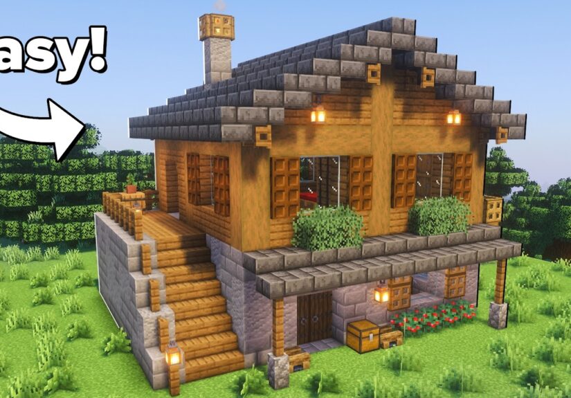 Minecraft: How to Build a Spruce Starter House | Tutorial🏠