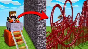 Noob vs Pro: Rollercoaster Build Battle In Minecraft !!!
