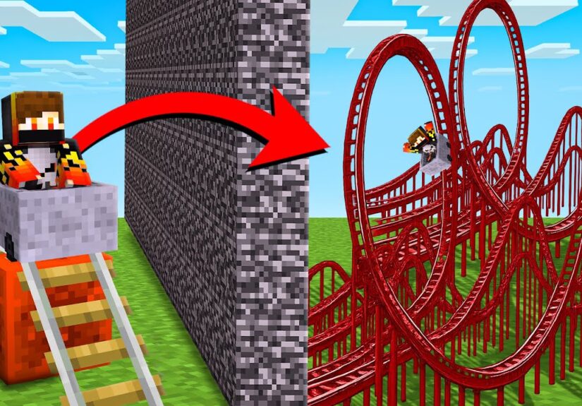 Noob vs Pro: Rollercoaster Build Battle In Minecraft !!!