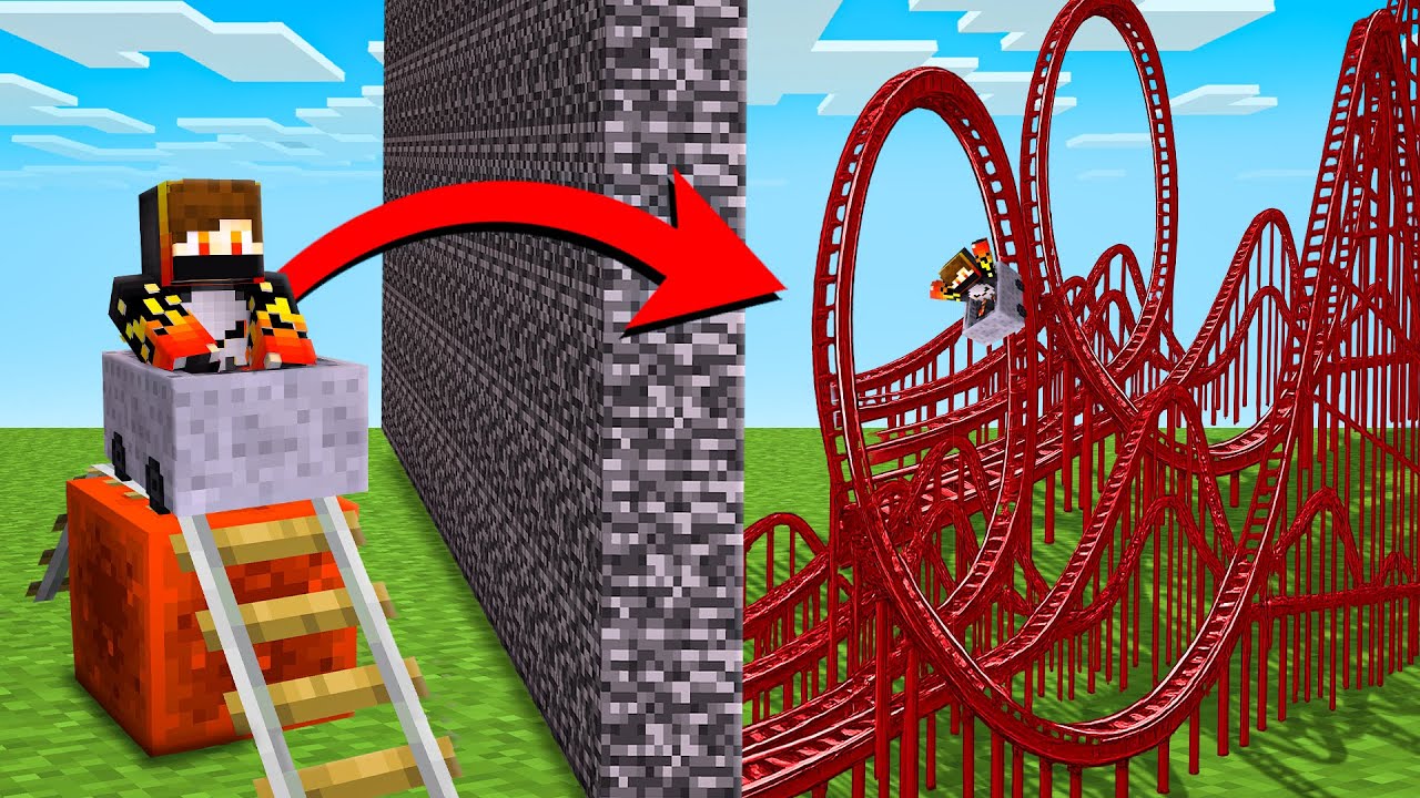 Noob vs Pro: Rollercoaster Build Battle In Minecraft !!!
