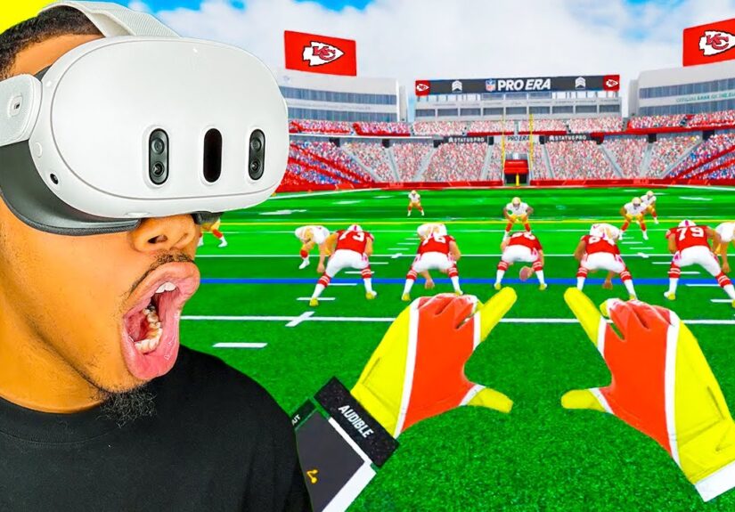 PLAYING THE NFL's NEW VIRTUAL REALITY GAME!!! (INSANE)
