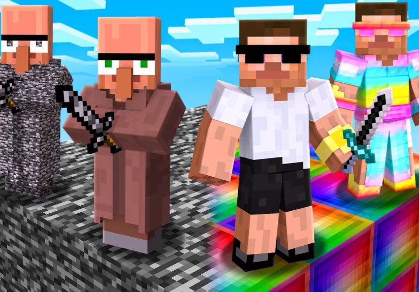 RAINBOW Carry vs BEDROCK Doorbin: The ULTIMATE Challenge in Minecraft