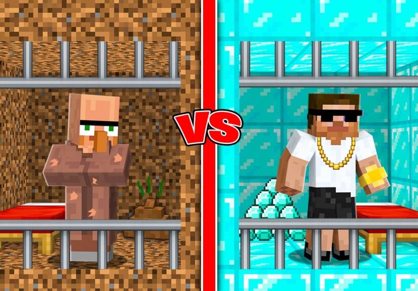 Rich vs Poor Prison Survival Battle in Minecraft..