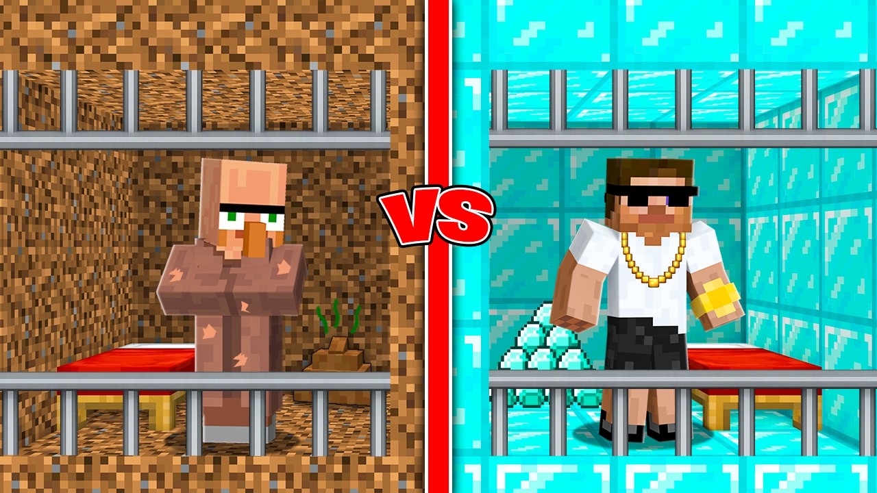 Rich vs Poor Prison Survival Battle in Minecraft..