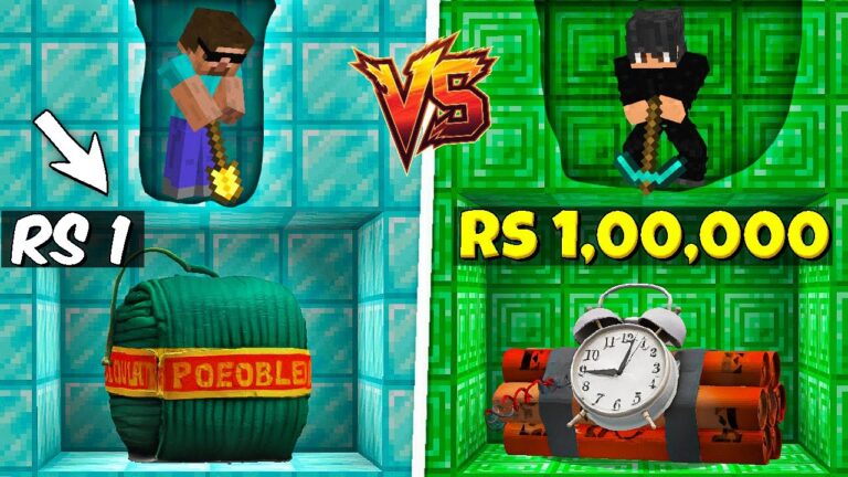 Rs1 vs Rs 1,00,000 DIWALI MINING CHALLENGE IN MINECRAFT with
