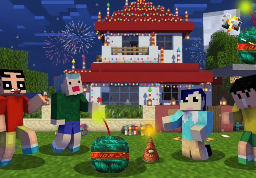 SHINCHAN House BLAST In DIWALI Minecraft 😱😨