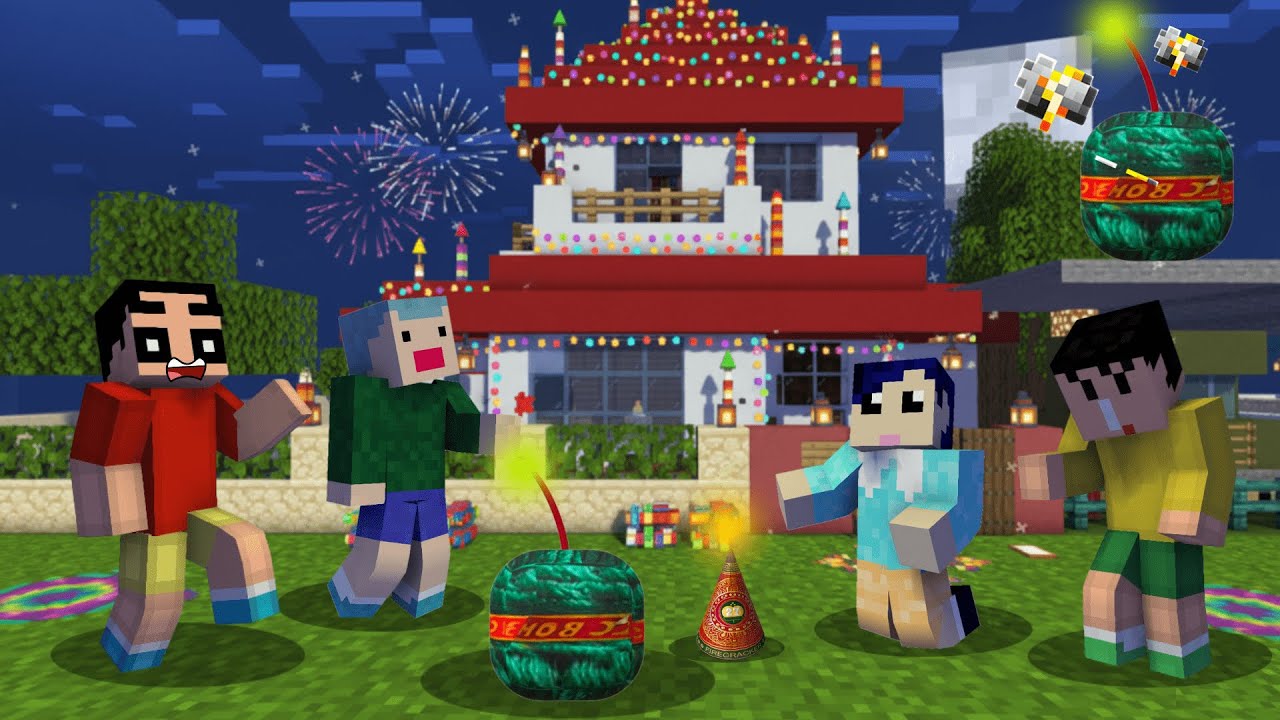 SHINCHAN House BLAST In DIWALI Minecraft 😱😨