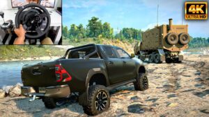 Toyota Hilux | Towing Abandoned Truck | SnowRunner | Thrustmaster