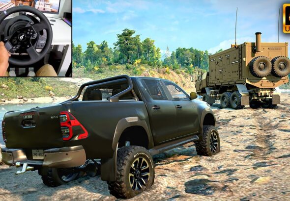 Toyota Hilux | Towing Abandoned Truck | SnowRunner | Thrustmaster