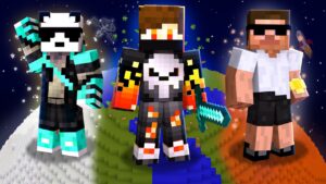 WE BEAT ONE CHUNK PLANET IN MINECRAFT !!!