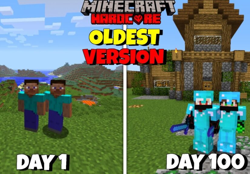 We Survived 100 Days In Oldest Version In Minecraft Hardcore