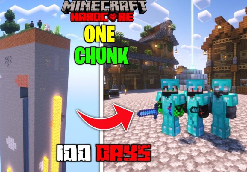 We Survived 100 Days On ONE CHUNK In Minecraft Hardcore