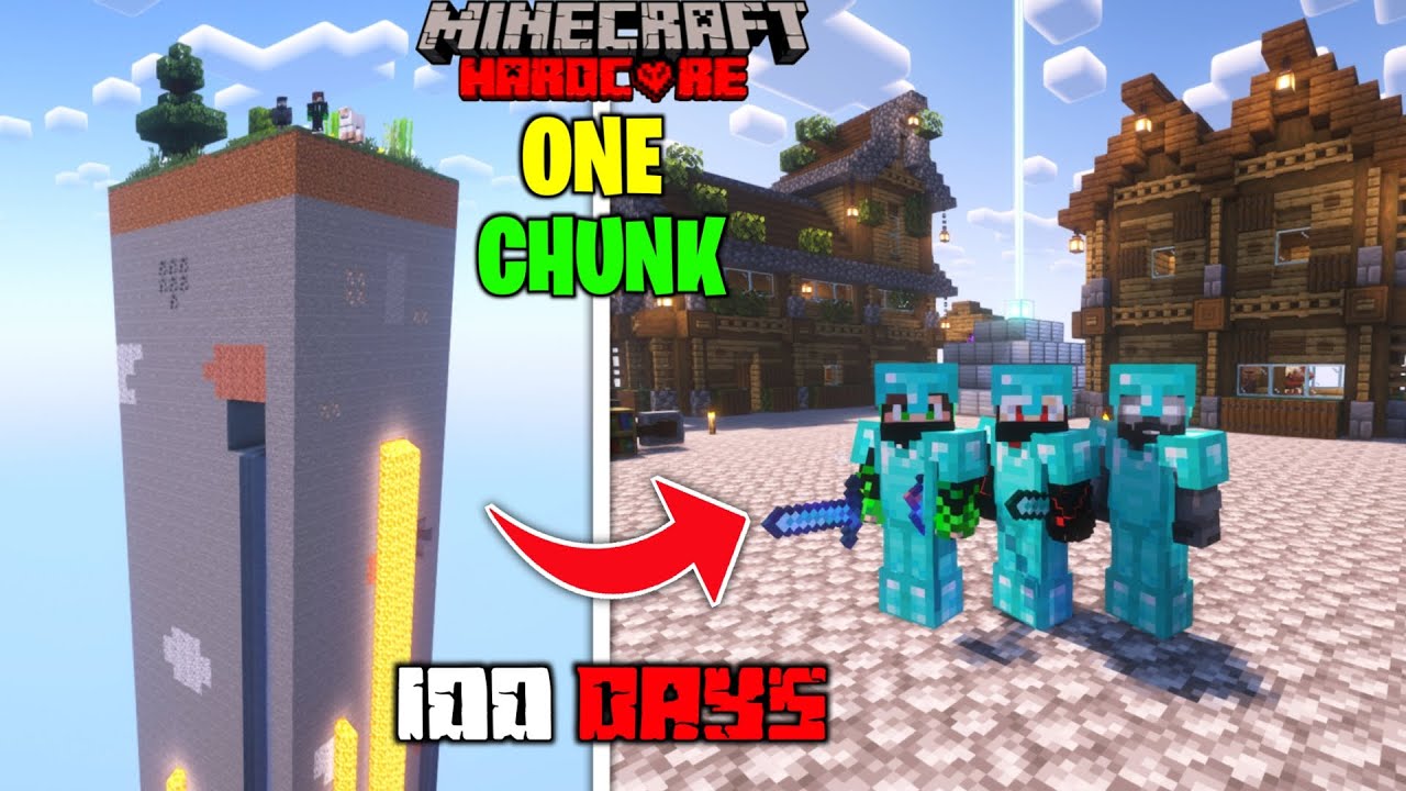 We Survived 100 Days On ONE CHUNK In Minecraft Hardcore