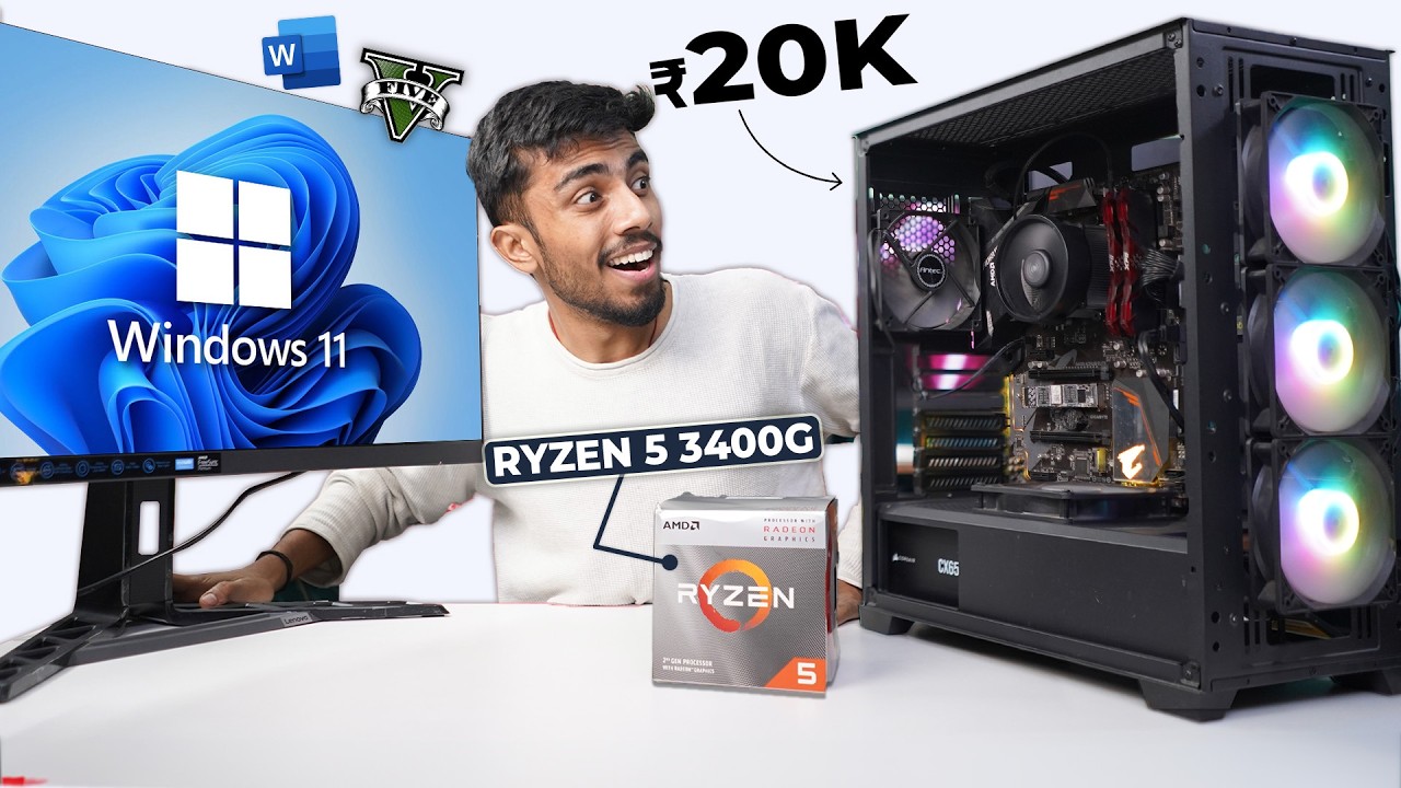 20,000/- Rs Super AMD PC Build!⚡Gaming & Editing! 🪛Live Test
