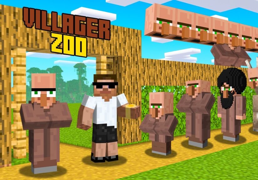 Carry and Doorbin Opened a Zoo with Villagers in Minecraft...