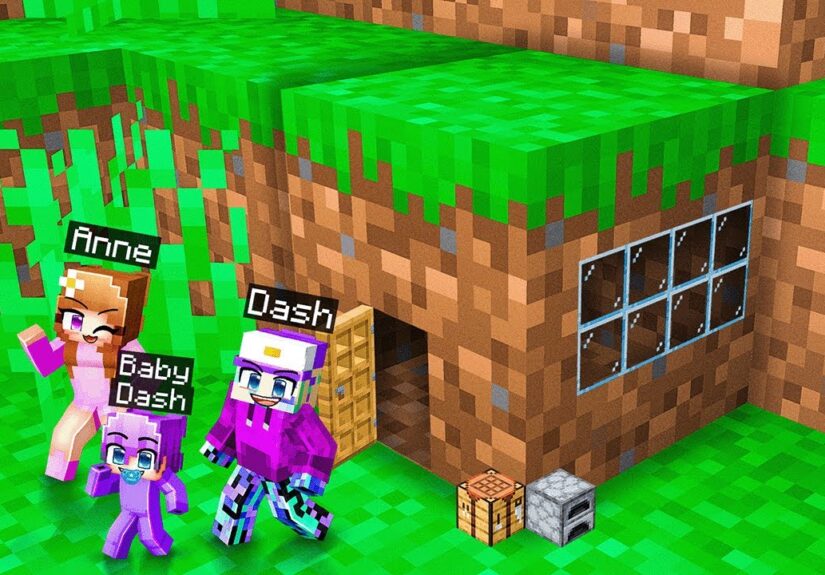 Dash Survives 100 Days inside Block in Minecraft…