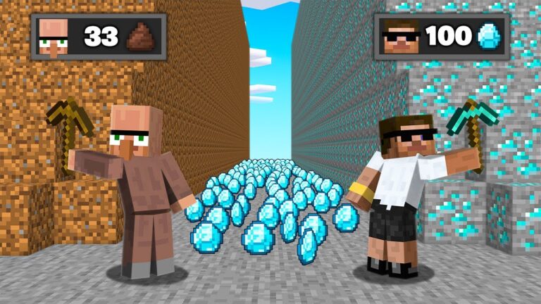 Doorbin Poor vs Carry Rich Mine Battle in Minecraft..