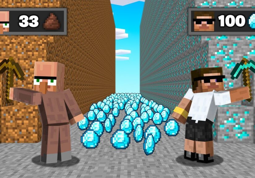 Doorbin Poor vs Carry Rich Mine Battle in Minecraft..