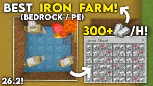 EASIEST IRON FARM Tutorial in Minecraft 26.2 Bedrock! (300+/H!)
