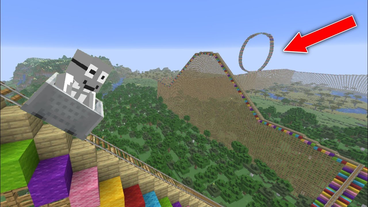 Gw Membuat Roller Coaster Terbesar Di Minecraft Survival