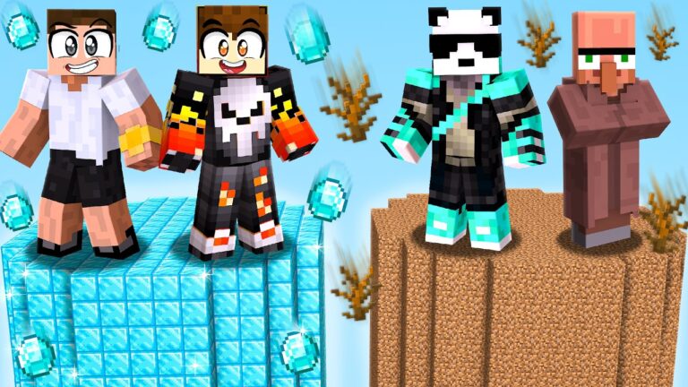 LEVEL 1 DIRT VS LEVEL 999 DIAMOND CHUNK IN MINECRAFT