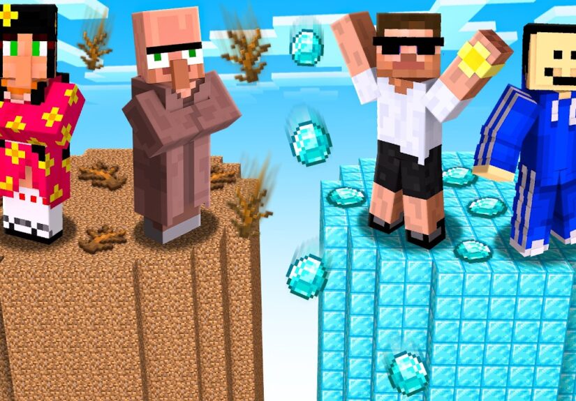 LEVEL 1 DIRT VS LEVEL 9,99,99 ORE CHUNK IN MINECRAFT..