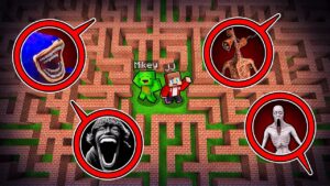 Mikey and JJ Survive in a Maze in Minecraft (Maizen)