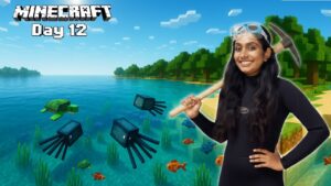 Minecraft Day 12 - Underwater Mining And Squid Hunt For