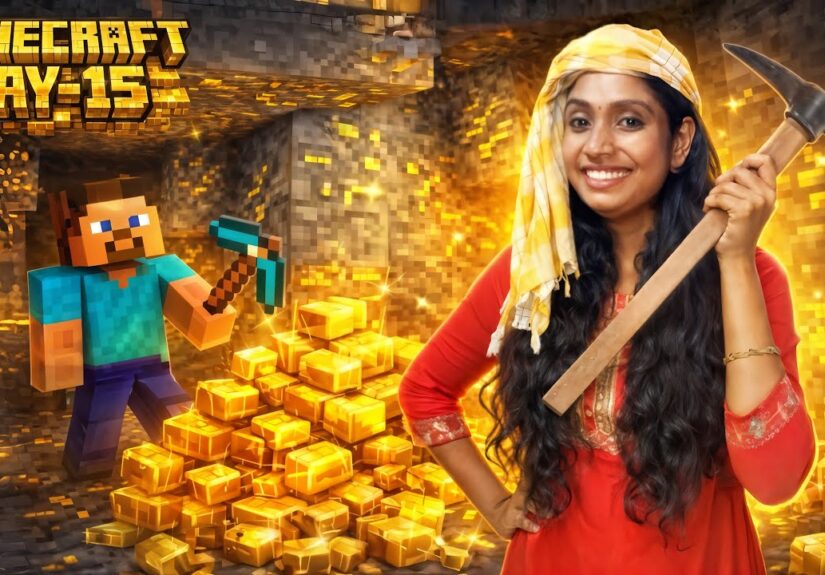 Minecraft Day 15 - I Found A Secret Golden Cave