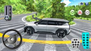 New Kia EV9 EV SUV Narrow Mountain Road Driving -