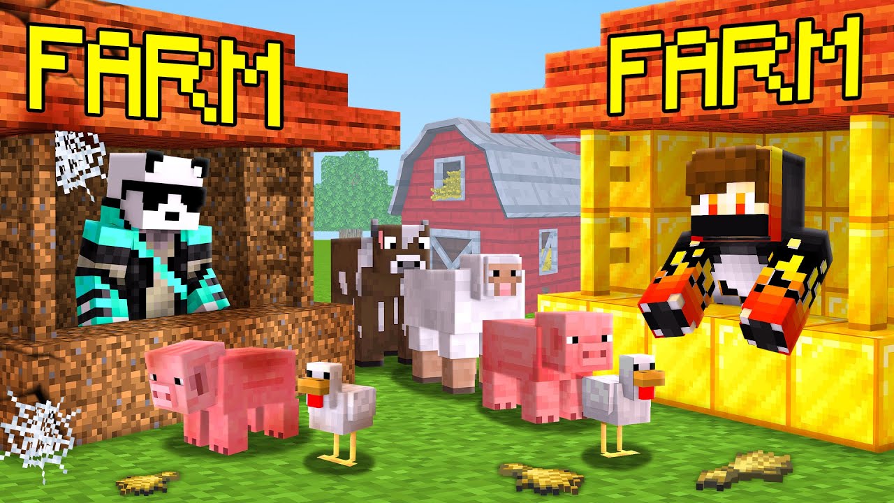 POOR vs RICH Animal Farm Battle in Minecraft !!!