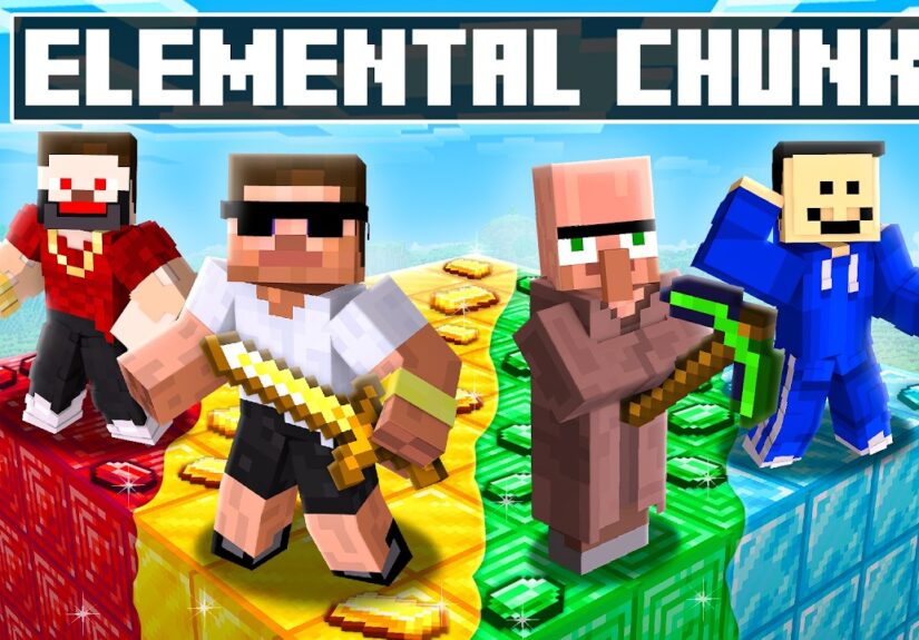 Surviving Elemental Ore Chunk Battle in Minecraft..