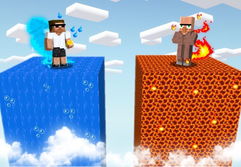 Surviving Ultimate Element Chunk Challenge in Minecraft..