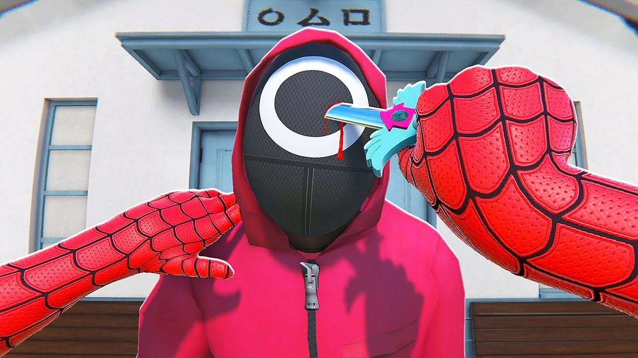 TORTURING Squid Game Guards as Spiderman - Bonelab VR Mods