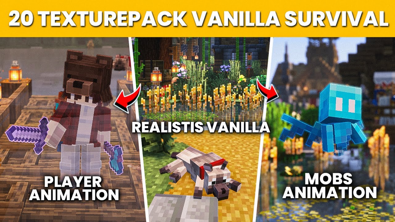 20 TEXTURE PACK MINECRAFT VANILLA+ TERBAIK UNTUK SURVIVAL | 1.20