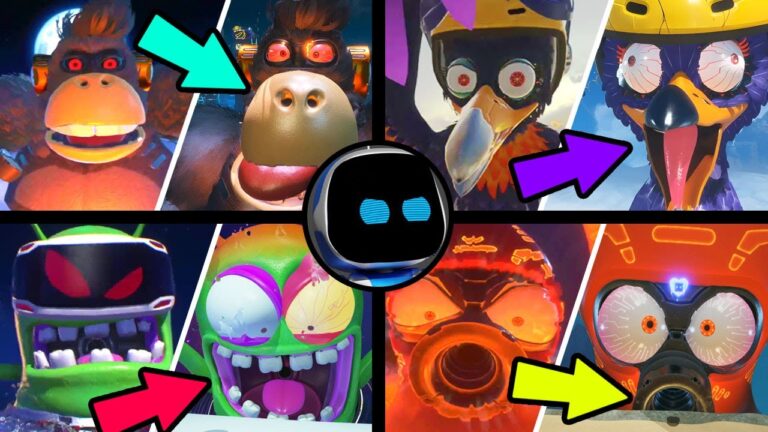 Astro Bot All Bosses Comparison (VR, PS4 & PS5) Side