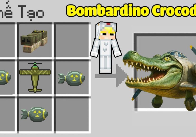 Cách Tô Gà Chế Tạo Bombardino Crocodlio Trong Minecraft!
