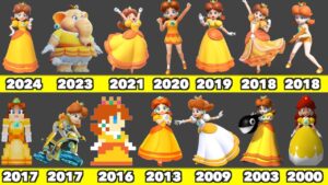 Evolution of Princess Daisy Playable Character Game Graphics In Nintendo