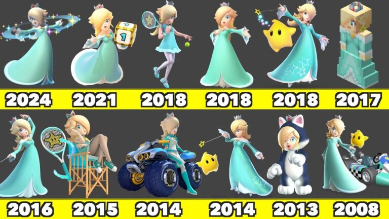 Evolution of Rosalina Playable Character Game Graphics In Nintendo Games