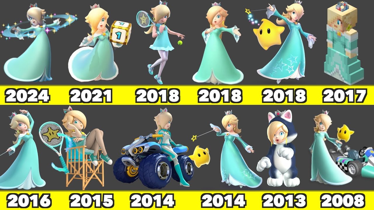 Evolution of Rosalina Playable Character Game Graphics In Nintendo Games